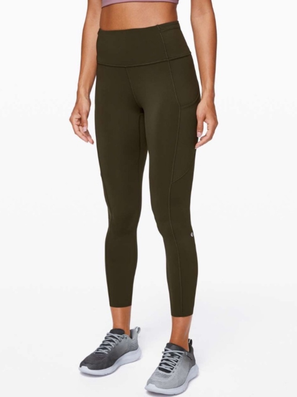 Lululemon Fast and Free High Rise Tight 25” Leggings Dark Olive Green size 8